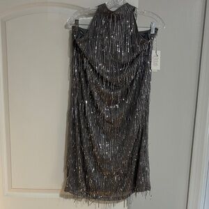 Eloquii Silver Sequin Mini Dress